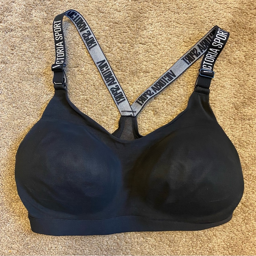 Victoria's Secret Black Sport Bra with Branded Straps